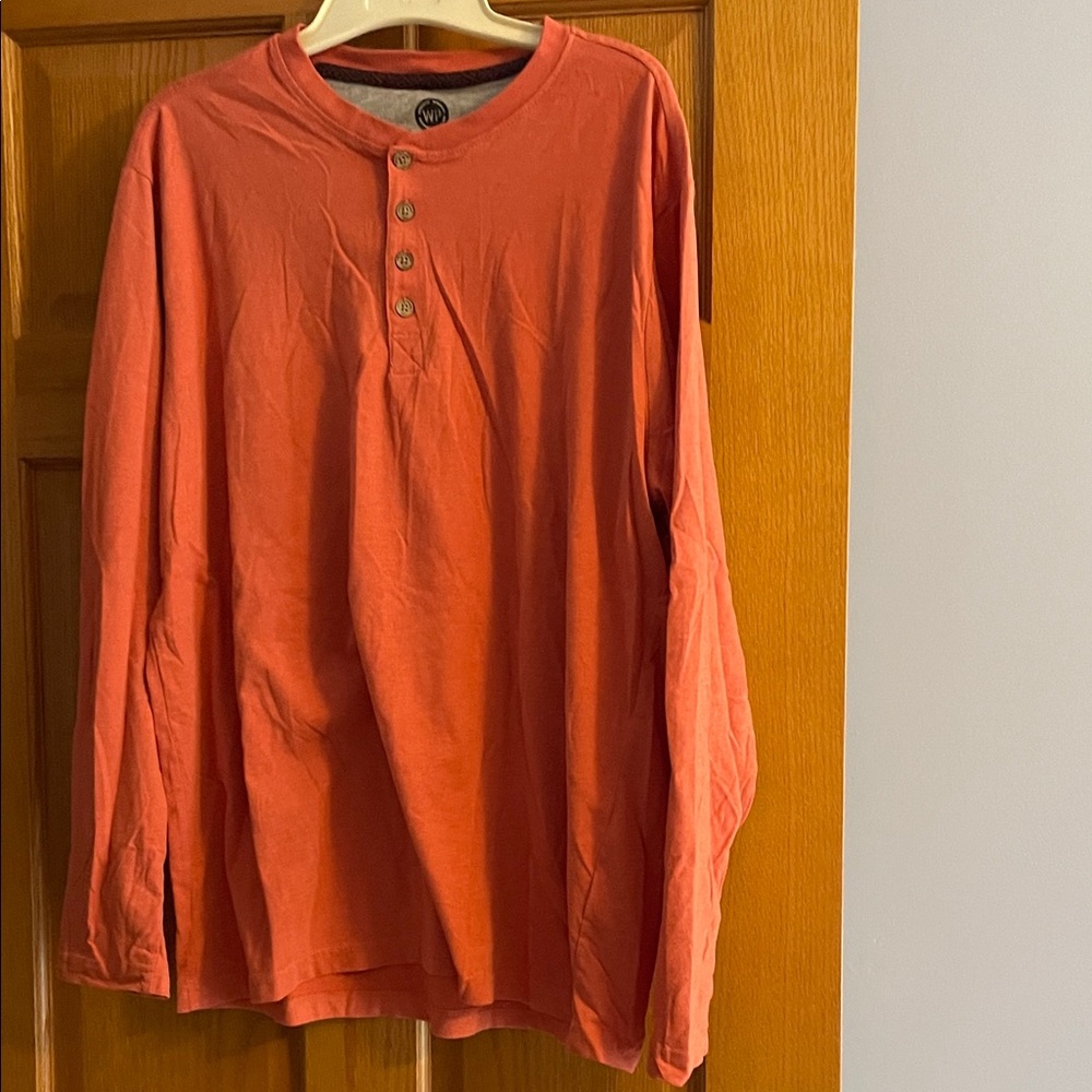 Weatherproof Men's Long Sleeve Henley - Rust